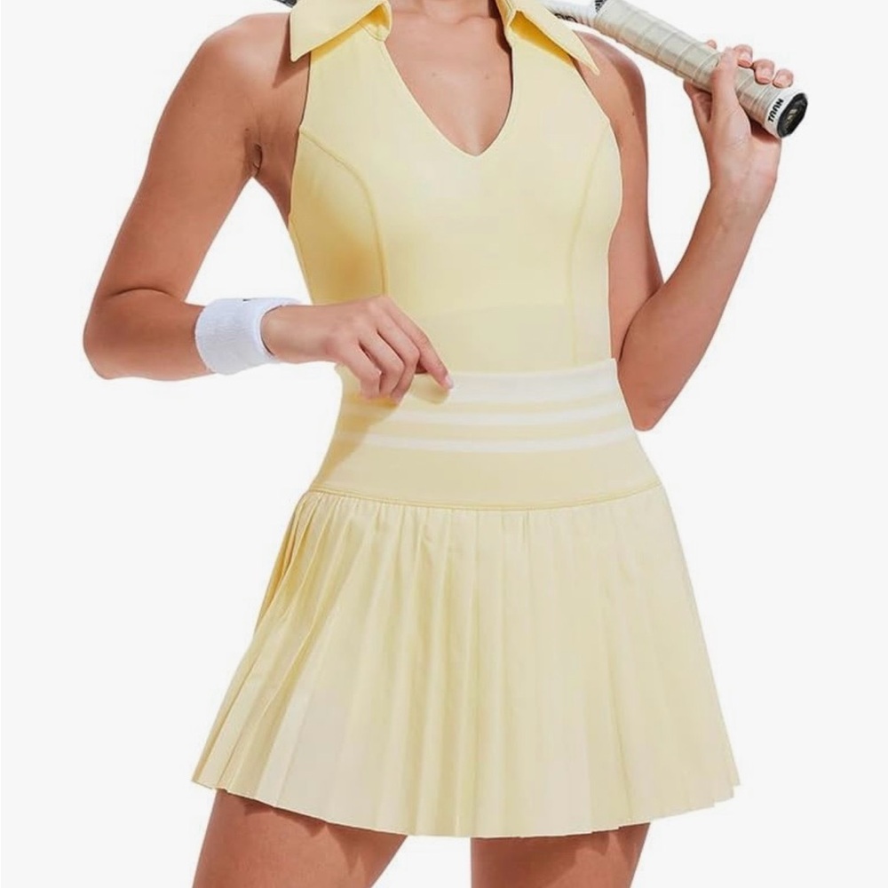Yellow Sleeveless Tennis Dress